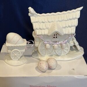 Springtime Stories of the Snowbunnies "My Woodland Wagon" Box 4 Pieces DEPT 56